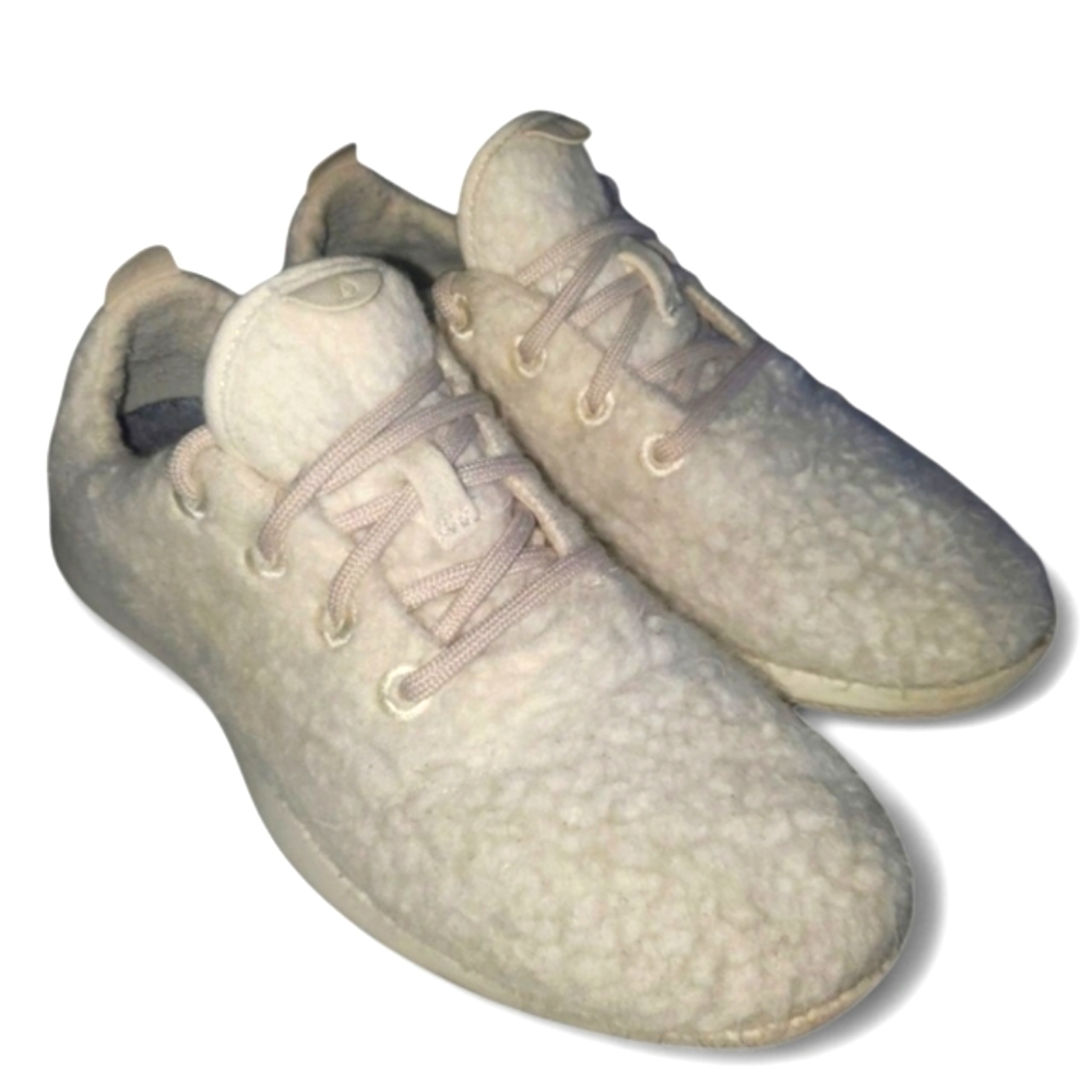 ALLBIRDS Cream ZQ Merino Wool Teddy Sherpa Fuzzy Runner Fluffs Women's Size 8‎